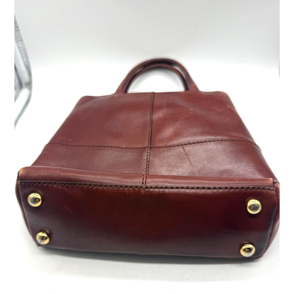 Etienne Aigner Satchel Bag Womens Small Brown Leather Top Handle Logo Purse - Picture 4 of 12